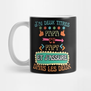 J'ai deux titres Papa et papy, père, grand père Mug